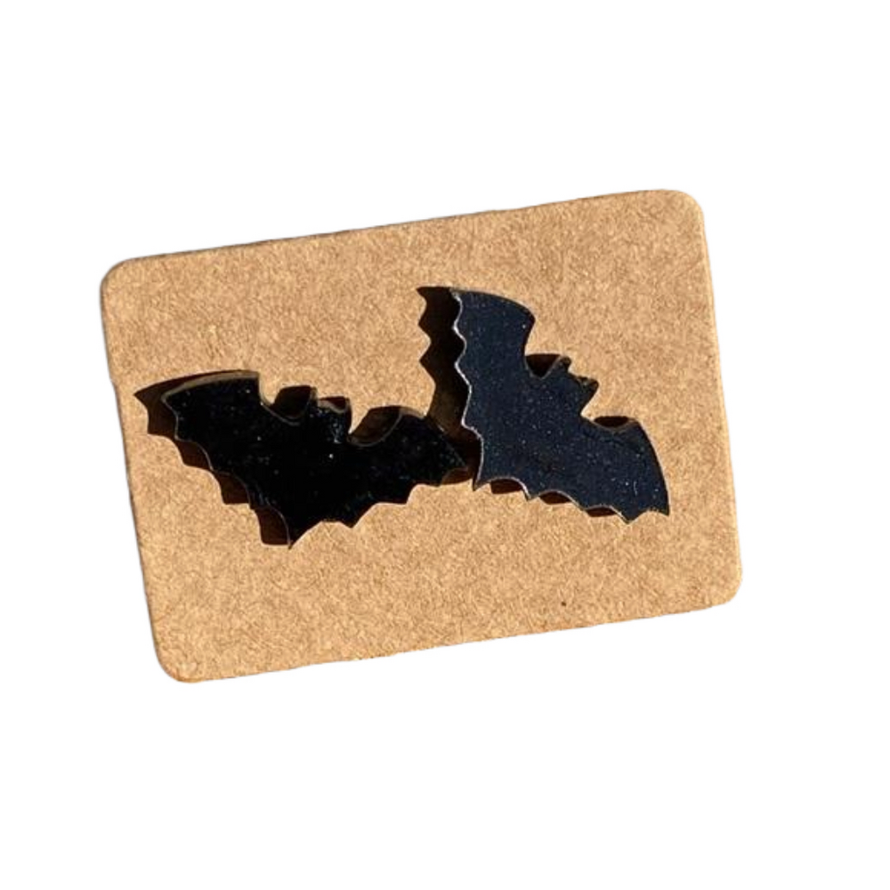 Acrylic Black Bat Stud earrings NWOT
